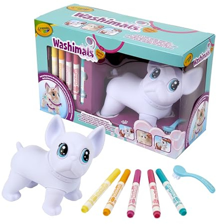 CRAYOLA Washimals, Jumbo Pets, ab 3 Jahren | Set Big Wilbur mit 5 abwaschbaren Filzstiften und Bürste, Spiel und Geschenk für Kinder