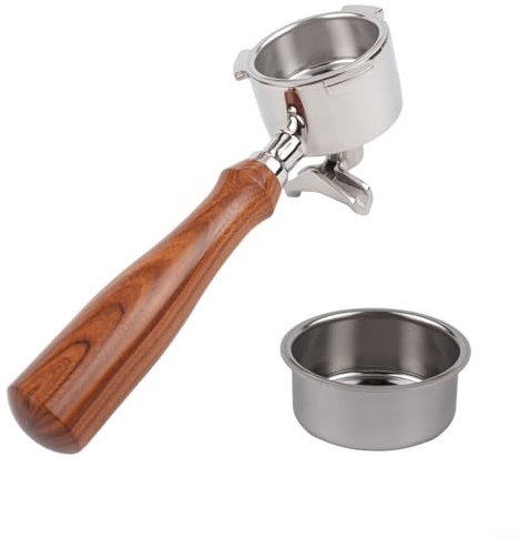 Mango para cafetera, portafiltro universal de 51 mm sin fondo para cafetera, herramientas necesarias para café hecho a mano