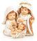 Logbuch-Verlag Mini Krippe Heilige Familie Maria Josef Jesus kleine Tischkrippe Creme Gold Weihnachtskrippe 7 cm