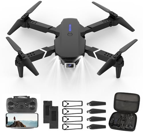 Drohne mit Kamera HD 4K,RC Faltbare FPV WiFi Live Übertragung Drohne für Kinder Anfänger,2 Akku Lange Flugzeit,Headless Modus,Flugbahnflug,Hindernisvermeidung,One Key Start/Landen,Headless Modus YYW