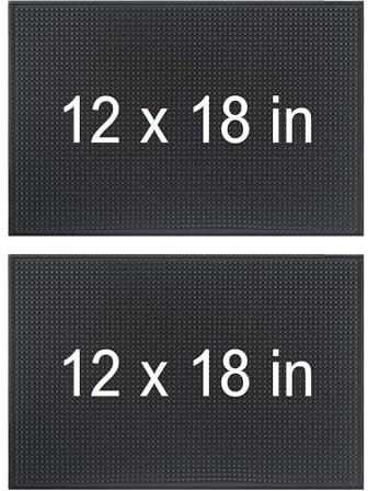 Radical Impact Hochwertige Gummi-Bar-Matten, 2 Stück, 45,7 x 30,5 cm, 1 cm dick, rutschfest, ungiftig, Gummi-Barmatten für Arbeitsplatte, Hausbar, Restaurants – beste Bar-Auslaufmatte für Sie