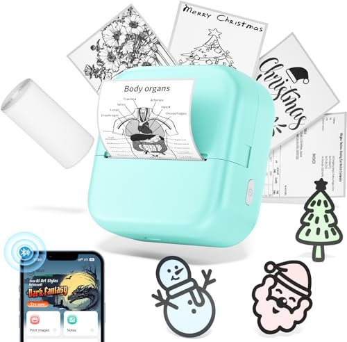 Phomemo Mini Impresora - M02X Impresora de Pegatinas Impresora Fotográfica Portátil Impresora Móvil Sin Bluetooth Impresora Térmica para Bolsillo del Pantalón para Aprendizaje Notas y Fotos Impresora