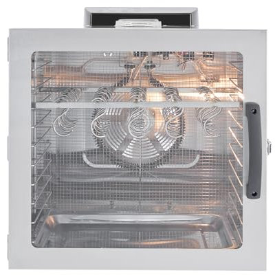 Dörrautomat Edelstahl, 1000W 1800rpm Dry Aged Reifeschrank, 42.5L Trockenschrank 30-90°C Temperaturbereich Food Dehydrator mit 20 Haken 24H Timer für Fleisch und Wurst, Fisch und Beef Jerky