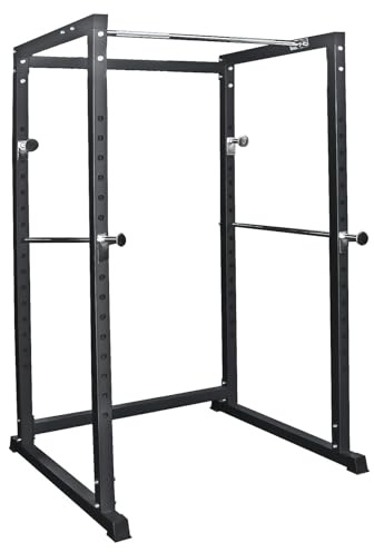 Hansson Sports® Power Rack Squat Cage - Estación de fuerza con barra de dominadas, ampliable con polea, calidad premium certificada según EN957, soporta 400 kg