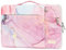 SANFAN 360° Laptoptasche Schutzhülle Tasche mit 3 Taschen, Tragegriff und Gepäckgurt, Motiv: Sonne, Mond und Sterne auf marineblauem Hintergrund, Rosa Marmor, 15 inch-15.6 inch