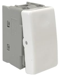 Interruptor empotrable 10A 250V, diseño estrecho, ideal para instalaciones eléctricas en espacios reducidos.