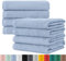 BaSaTex Frottee Handtücher 50x100 im 8er Pack aus 100% Baumwolle - Made in Green Zertifiziert - mit Aufhängeschlaufe - Farbe: Rauchblau
