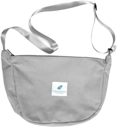 Cord Damen Crossbody Tasche, Canvas Crossbody Messenger Bag, mit verstellbarem Schultergurt für Reisen, Arbeit, Schule und täglichen Gebrauch (Grau)