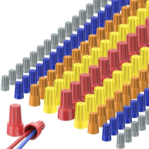 Uniclife 330 Pcs Wire Nuts Wire Caps Electrical Wire Connectors with Spring Small Wire Nuts Assortment Kit for 10-22 AWG Gauge Wire Electric Connectors for Wiring Colorful Twist Nuts Quick Connection