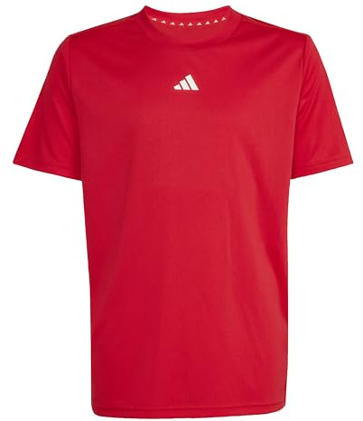 adidas Unisex Kids Train Essentials Logo Regular Fit T-Shirt Junior, Pure Ruby/White, 15-16 Years