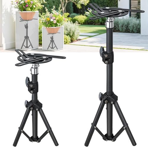 WUPIOS Plant Risers for Inside Pots 2 Pack Adjustable Height 12-21 & Width 4-6.5 Metal Plant Stand Riser for Large Flower Pot Stands Fillers Planter Insert Outdoor Indoor for Home Office Garden