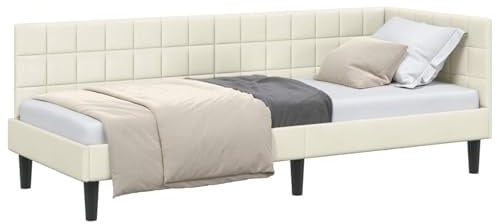vidaXL Corner Bed for a Modern Bedroom in Velvet, Wall Mounted and Space-Saving