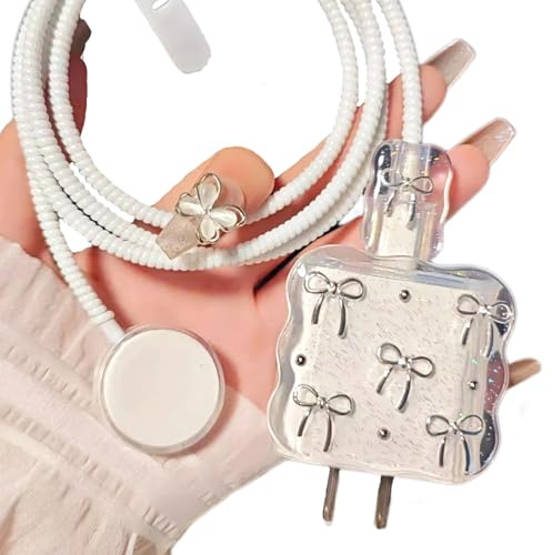 Datenkabelschutz, niedliche Hülle, kompatibel mit iPhone Smartwatch Watch Serie Ultra2/Ultra/S9/8/7, Ladeadapter, Schleife, magnetischer Ladeschutz, Datenkabelschoner, Bogen-Ladehülle für iWatch USB-C