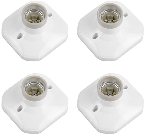 URAQT 4 Stück Lampenfassung E27, Deckenleuchte E27 Wandfassung Weiß für LED-Leuchtmittel, AC220-250V LED Lampe Fassung für Wand und Decke Flure, Treppen, Kellerräume, Lampenhalterung decke