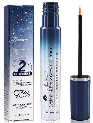 Wimpernserum Ohne Hormone, Reizfrei, Volleres, Stärkeres Wachstum Vegan | Wimpernwachstumsserum, Lash Serum Augenbrauenverstärker, Wimpernserum für Reizfreies Wachstum, Morgens & Abends Anwenden