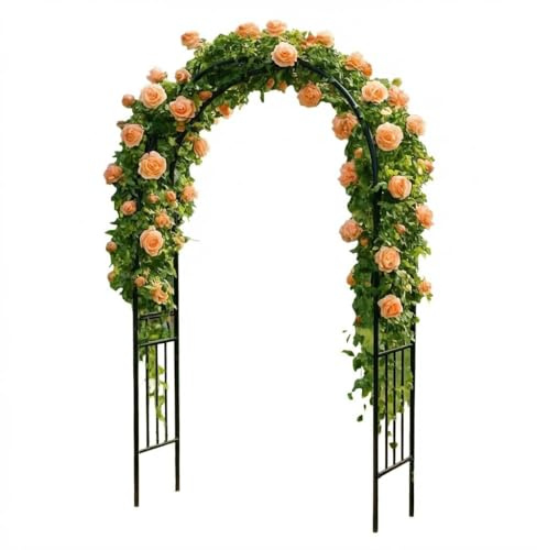 Arche De Jardin Extérieur Métal Treillis pour Plantes Grimpantes Et Rosiers,150x50x267 cm Support Anticorrosion Montage Facile, Décoration Jardin Noir