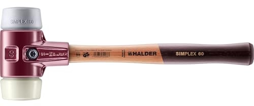 SIMPLEX-Schonhammer, TPE-mid/Nylon; mit Tempergussgehäuse und hochwertigem Holzstiel | D=60 mm | 3038.060