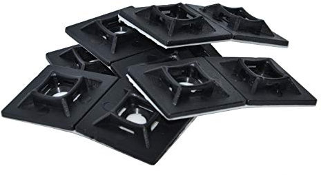 Klebepad Klebesockel Kabelbinder Befestigungssockel Kabelhalter 100 Stk. (20 x 20 mm, schwarz)