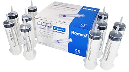 Romed Blasenspritze Wundspritze 3-teilig mit Luer-Ansatz 200 ml (10 Stück)