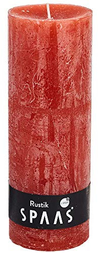 SPAAS Rustikale Stumpenkerze 68/190 mm, ± 95 Stunden, ohne Duft - ingwer-orange