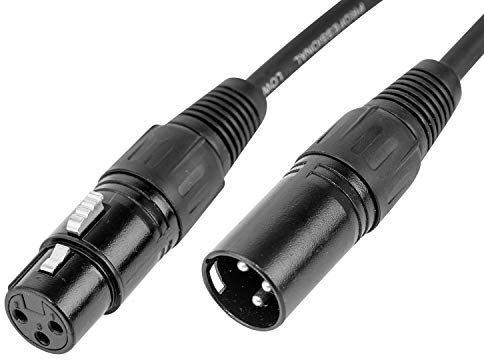 CASCHA Premium Microphone Cable XLR Jack to XLR Plug (6m, Noir) - Câble Microphone de haute qualité