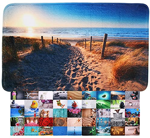 Sanilo Tapis de Salle de Bain, Grande sélection de Beaux Tapis de Douche, Absorbant, Antidérapant, Très Doux, Sèche Rapidement, Lavable (70 x 110 cm, Dune)