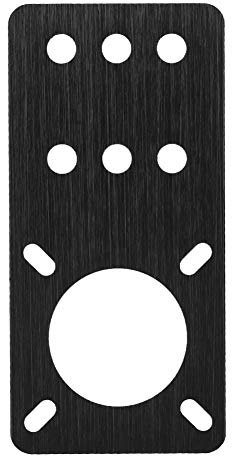 ASHATA für NEMA 17 Eloxiertes Aluminium Schrittmotor Montageplatte 3D Drucker Zubehör für NEMA 17 Schrittmotoren/für V-Slot Linear (Schwarz)