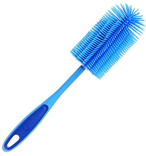 Kochblume Spülbürste Rund aus Silikon, in der bunten Box (hellblau)