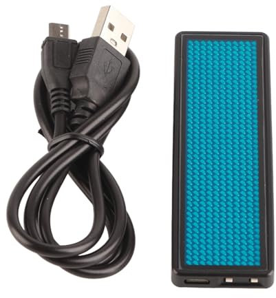 Namensschild, Mini LED Digital Programmable Scrolling Namensschild mit Magnet/Pin, 10 Display Animationen 110-240V(Blue)