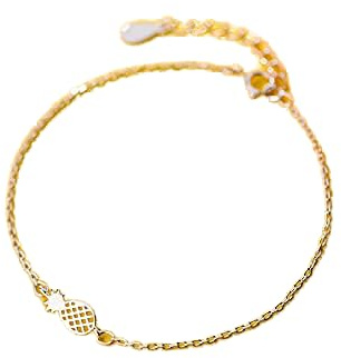 100% 925 Solid Sterling Silber Mode Frauen Zeichnung Obst Ananas Armband 16cm Teen Girls Lady Geschenkschmuck