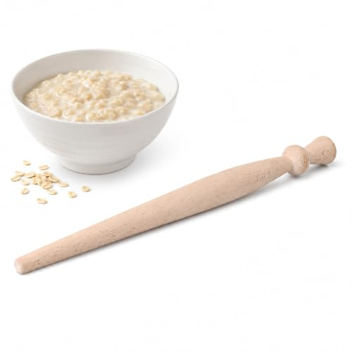 Porridge Spurtle Scottish Spurtle Porridge Rührer – Holz-Schildkröten-Distel glatt Buchenholzstab – 29 cm lang