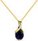 OROVI – Kette Damen aus 14 Karat (585) Gelbgold mit ovalem Saphir im Tropfenschliff (0.66 ct) – Filigrane Edelstein Halskette Damen mit Anhänger – Goldkette Allergenfrei & handgemacht (45 cm)