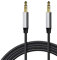 Eono Aux Kabel 3,5mm Audio Kabel, 3.5 mm Klinkenkabel mit Nylon kompatibel mit Kopfhörer, iPod iPad, Echo Dot, Laptop, Heim/KFZ Stereoanlagen, MP3, Silber