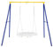 COSTWAY Portique Balançoire Exterieur en Métal avec Cadre en Forme A, Balançoire Enfant Extérieur avec Mousquetons & Capuchons de Pieds, Intérieur Extérieur, Charge 250kg pour Enfants de 3 Ans+