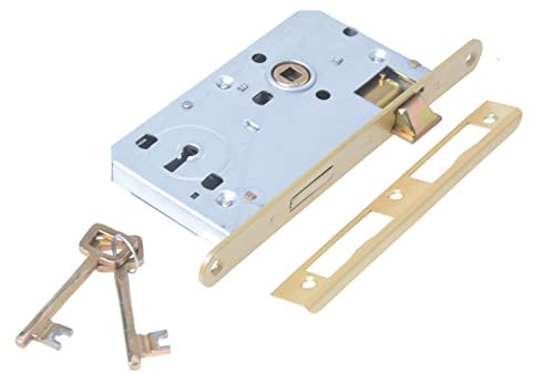 Aqbau® Türschloss Zimmertürschloss 72 / 50mm DIN Rechts Zimmertürschlösser mit schlüssel, Zimmertür Einsteckschloss Zimmertür Schloss Bunbartschlüssel Schloss