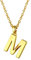 Bestyle Buchstaben Anhänger Gold Halskette Damen Schmuck aus Edelstahl Women Necklace Initialen Kette 45-50cm buchstabe m