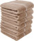 Erwin Müller Walk-Frottier Handtuch 6er-Pack Mannheim Uni beige Größe 50x100 cm - schnell trocknend und extra saugstark, praktisch durch beidseitige Schlaufen, 100% Baumwolle