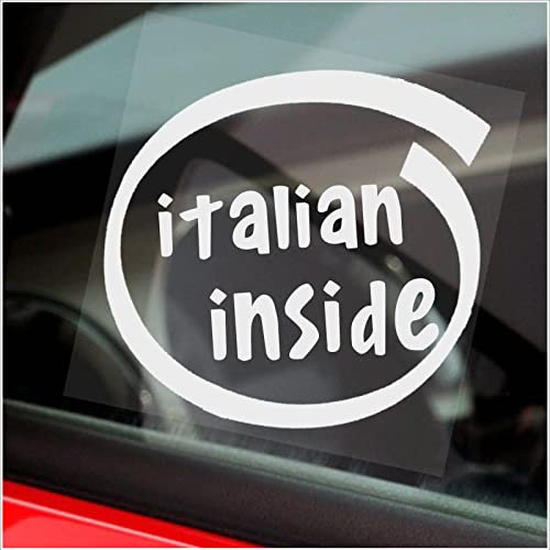 Platinum Place 1 x Aufkleber Italienisches Auto-Fenster-Aufkleber, Italien, selbstklebend, innen weiß, 87 x 87 mm