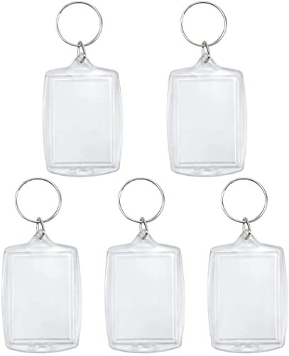 Porte-clés photo 5 pièces porte-clés photo vierge double face porte-clés photo personnalisé avec anneau fendu