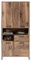 Home4You Vitrine - Flagstaff Eiche Dekor - Schwarz - Metall - B 95 cm - 4 Türen - 1 Schublade