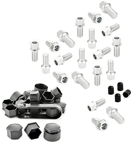 LST 20x Radschrauben Set mit Kappen Kugelbund M14x1,5x27