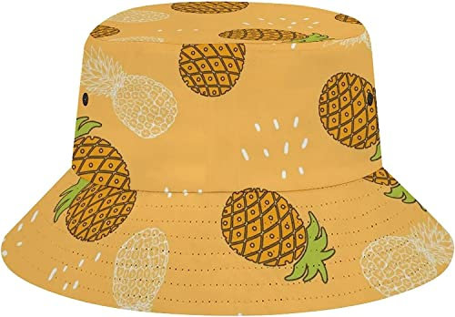 Ananas-Fischerhut, Sonnenhut für Sommer, Reisen, Strand, verstaubar, lässige Kappe für Damen und Herren, Unisex, Ananas-Stil, One size