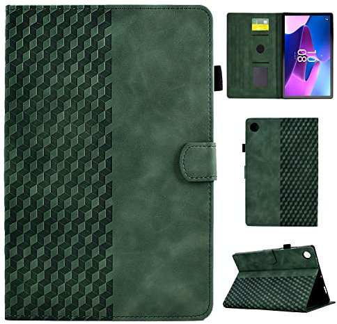 Case for Lenovo Tab M10 3rd Gen 10.1 Inch, PU Leather Tablet Protective Case TB-328FU/TB-328XU Multi-Angle Stand Cover Case with Auto Sleep/Wake for Lenovo Tab M10 (3rd Generation) 10.1 2022, Green