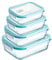 Premium Glass Food Storage Containers with Lids – 4 Pack Airtight Reusable Meal Prep Lunch Boxes, Fridge Storage, Microwave, Oven And Freezer Safe Food Containers
