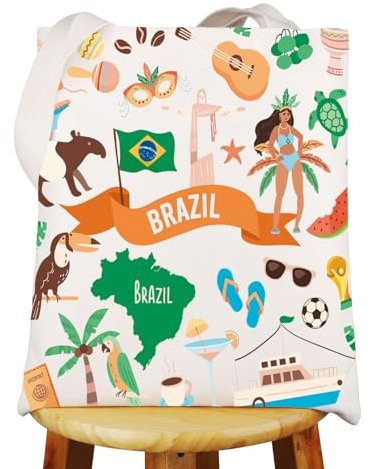 WZMPA Brasilien Reise Tragetasche, Brasilien Souvenir Geschenk, Brasilianischen Stil, Large