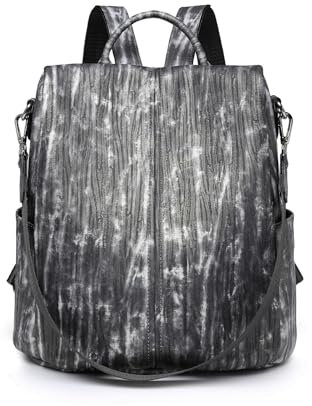 Miss Lulu Kleiner Rucksack für Damen, Diebstahlschutz, Nylon, für Damen, Kühlergrills, Reisen, Schwarz, Rot, Braun, Grau, Beige, schwarz 2, Einheitsgröße, Casual
