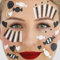 Party Factory Face Tattoo schwarz/weißer Clown, temporäres Glitter Gesichtstattoo für Motto Party, Halloween & Karneval, Kinder & Erwachsene