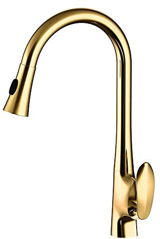 Küchenarmatur-Biegung aus Kupfer, weiße Farbe, Küchenspüle-Wasserhahn, einzelne verchromte Goldschale, Küchen-Küchenarmatur, Q (Color : Q)