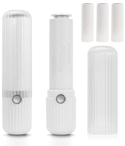 LELE LIFE Lot de 2 mini rouleaux anti-peluches de voyage pour vêtements extra collants et portables avec housse, pour enlever les poils de chat et de chien avec 5 recharges (rouleau anti-peluches