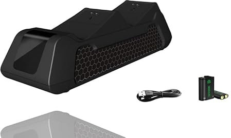 Controller Charger Dock Station, Dual Charging Dock Charging Stand Controller Charging Station with 2 1800mah Rechargeable Battery Packs